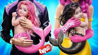 Nerd Wished to Become Dark Bratz and Barbie! How to Become a Mermaid!