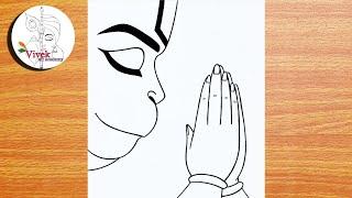 Beautiful Hanuman Drawing Step by Step | Easy Drawing | How to Draw Hanuman Ji