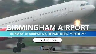 Birmingham Airport Live Part 2 07Nov24 #aviation #livestream #live