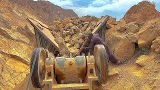 Full 4K Process: Incredible Work By Quarry Rock Jaw Crusher Machine: Big Rock Crusher:#crusher #jcb