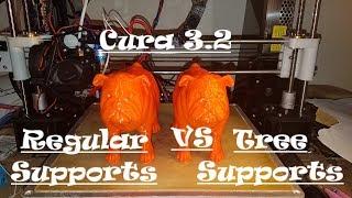 Cura 3.2.1 Supports - Regular VS Tree supports