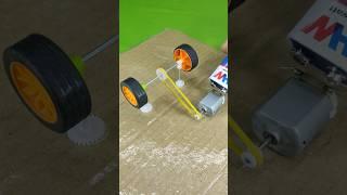 DC motor pulley mechanism with wheels #shorts #youtubeshorts