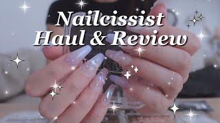 [SUB] NAILCISSIST  review | wisteria set try-on, 3D press-on nails haul 