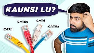 Difference Between CAT5, CAT5e, CAT6 & CAT6a Cable | Ethernet Cable | LAN Cable Explained in Hindi