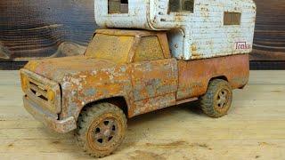 Rusty 1960's Tonka Pickup Dodge Camper Restoration