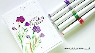 Nuvo Aqua Flow Pens  colouring technique + Giveaway