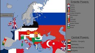 World War I in Europe with Flags: Every Day