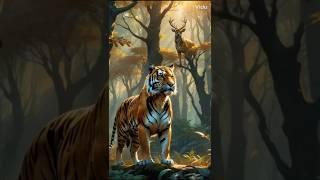 Deer and tiger #ytshorts #aianime #aivideo #livewallpaper#shortsvideo #tradingvideo #dragon #short