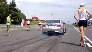 Chrome BMW M5 - Straight Pipes - Burnout and loud acceleration on Racetrack! HD