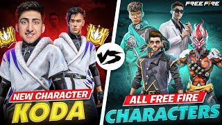 Koda New Character Vs All Free Fire CharactersSolo Vs Squad[A_s Gaming] - Free Fire India