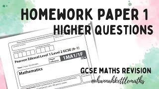 Half Past Paper - Week 1 - Higher Edexcel GCSE Maths - Maths Revision