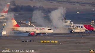 25 MINUTES COLD morning ACTION at ZURICH AIRPORT | ZURICH Airport Plane Spotting (ZRH/LSZH) | 4K