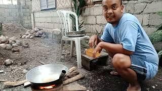 Cooking Water Spinach or Kangkong for dinner.|| REGIE PONCE