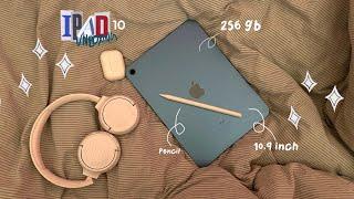 iPad [10th GENERATION] UNBOXING  ASMR in 2024 + PENCIL [BLUE!] | 256 GB | 10.9 inch | Wi-Fi | 2022