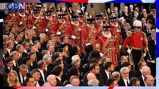 House of Lords and House of Commons sing God Save The King for King Charles III and Queen Consort