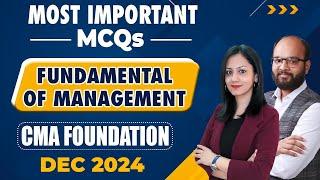 MCQ on Fundamental of Management | CMA Foundation Management | Top MCQ Series on Management