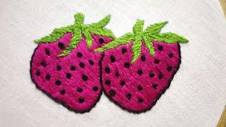 452-Making of Strawberry  with basic stitches of embroidery (Hindi/ Urdu)