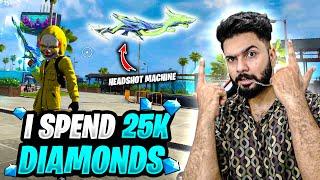 I Spent My 25k  Diamonds  Headshot Machine | Full Upgrade Review In BR Rank