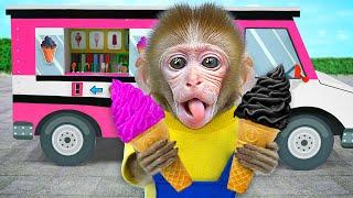 KiKi Monkey challenge with Ice Cream Truck and Tasty Colors Food | KUDO ANIMAL KIKI