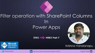 Filter operation with SharePoint Columns in Power Apps