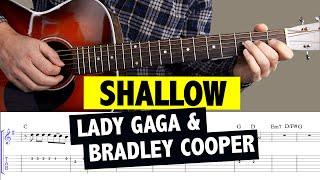 Shallow - Lady Gaga & Bradley Cooper // Easy Guitar Tutorial (MELODY) + TABS + Backing Track