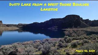 Dusty Lake from a West Shore Boulder - Lakeside #desert #lake #water