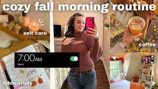 COZY FALL MORNING ROUTINE | self care routine, cozy vibes, bible study, grwm, coffee & more