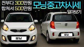 총 300만원 or 500만원 적정 모닝중고차가격 중고차시세 알아보기