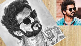 Pencil Drawing - Vijay Thalapthy / how to Draw Vijay / Shyamli S Gupta Art