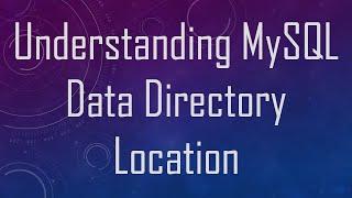 Understanding MySQL Data Directory Location