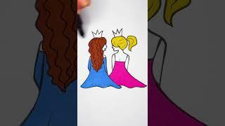 ⏪ Reverse Play  Barbie Princess with Best Friend  #friends #princess #barbie #gir #color