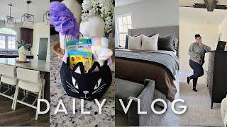 DIY Boo Baskets, Five Below Finds, New Bedding Reveal & Workout Routine | Vlog