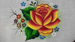 How To Paint A Rose | Rose Painting Tutorial | Fabric Painting For Begginners | #shorts