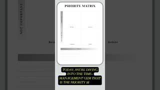 Taming Time The Priority Matrix Unveiled