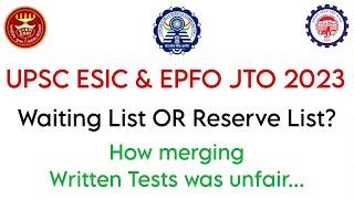 #UPSC #ESIC & #EPFO #JTO 2023: Wating/Reserve List & Dark Side