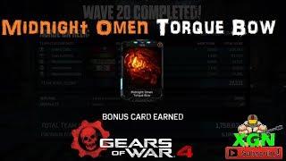 Gears of War 4 how to unlock Midnight Omen Torque Bow skin, Horde Mania gameplay!