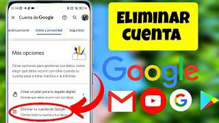 Cómo eliminar cuenta de Google 2024 fácil rápido y actualizado┃Borrar Google y Gmail 