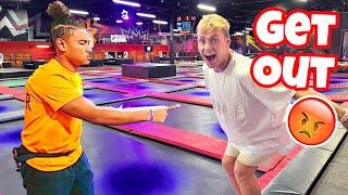 MY BROTHER AND I GOT KICKED OUT OF THE TRAMPOLINE PARK!