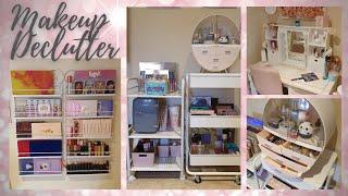 HUGE MAKEUP COLLECTION DECLUTTER & ORGANISATION 2021 | Clare Walch