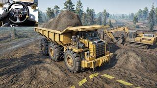 Ultimate Transporting a Heavy Big Size Stone Load With Z2 CAT 770Z Coalminer | Logitech G29 Gameplay