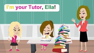 Tina becomes Ella's tutor - English Funny Animated Story - Ella English