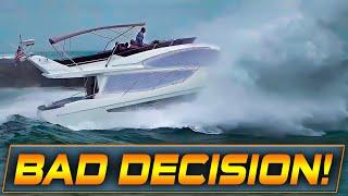 BOAT HEADS OUT DURING THE WRONG TIDE AT HAULOVER INLET !! | HAULOVER BOATS | WAVY BOATS