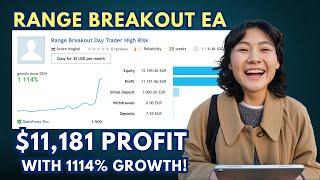 Range Breakout EA: $11,181 Profit with 1114% Growth!