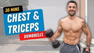 MEGA CHEST AND TRICEPS Dumbbell Workout to Build Lean Muscle  in Just 30 minutes