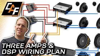 HOW TO - Electrical System Design for 3 AMPLIFIER + DSP Car Audio System!