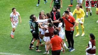 Pelea en la Liga Mx Femenil | Centellas Necaxa y Santos Laguna | Estadio Victoria