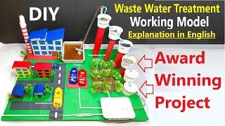 waste water treatment plant working model explanation in english | water purification | howtofunda