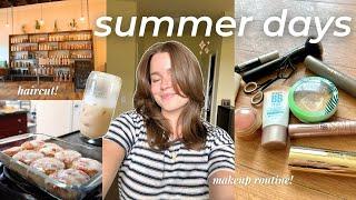 SUMMER GLOW UP: getting a haircut, summer makeup routine, making cinnamon rolls, summer vlog 2024