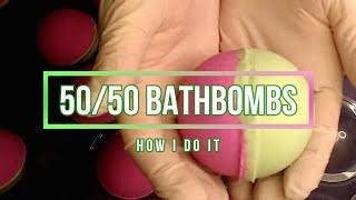 Making 50/50 TWO coloured bath bombs - How I do it.