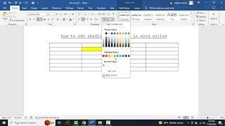 how to add shading into table in word online